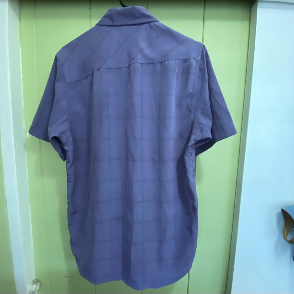 Drill NYC Mens Short Sleeve Collared Shirt Size Medium Purple NWT - Picture 2 of 5